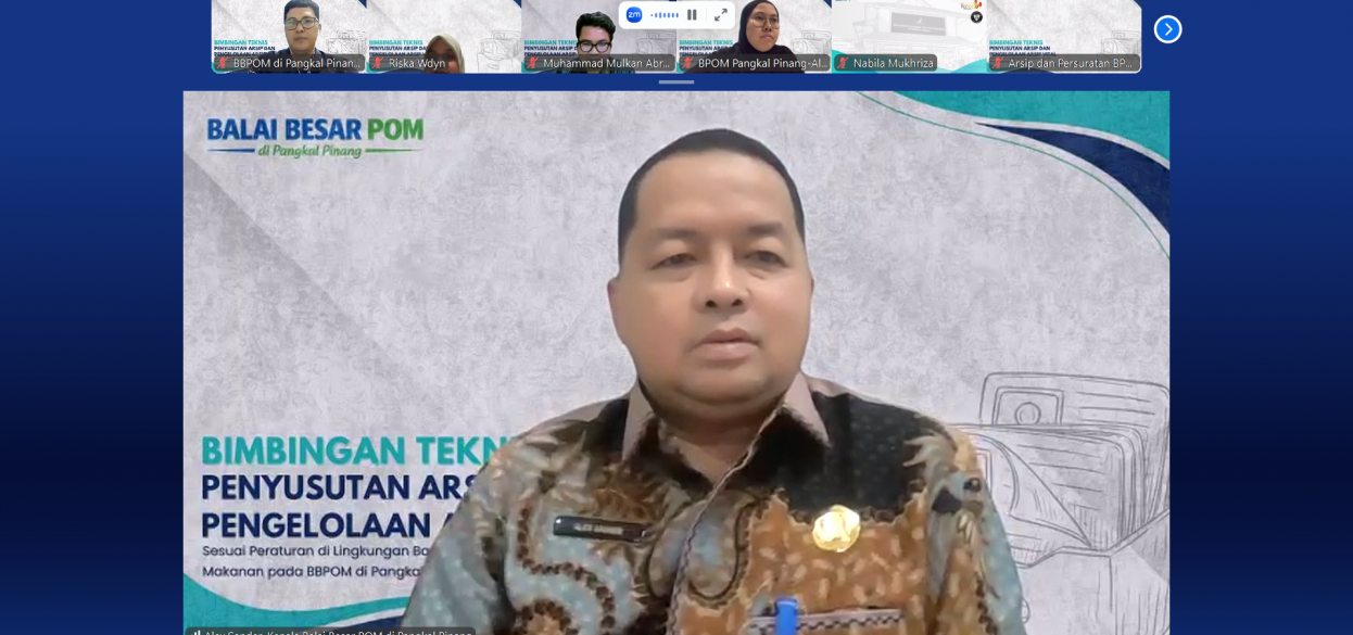 Perkuat Tata Kelola Kearsipan, BBPOM di Pangkal Pinang Tingkatkan Kompetensi Pengelola Arsip